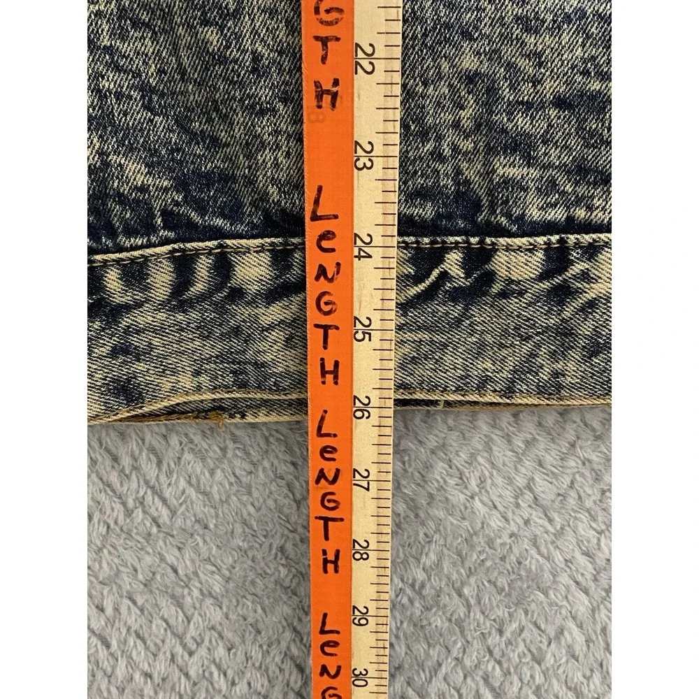 Louise Paris Mens Denim Vest Sz 3X Good Vibes Print On Back